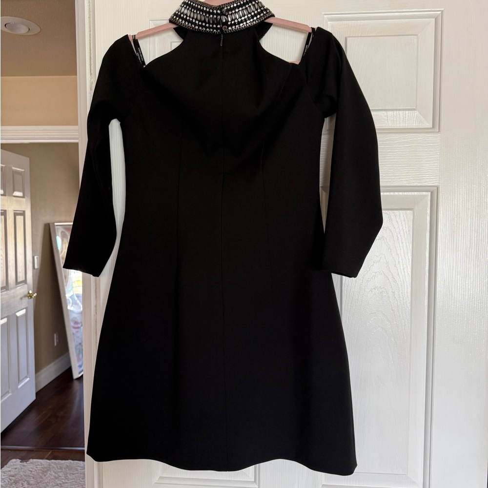Karen Millen Black Dress with Embellished Collar